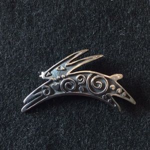 Forella abstract sterling silver rabbit pin